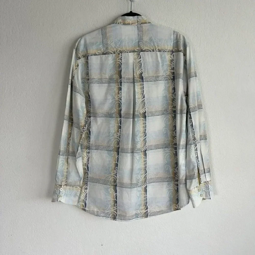 Tommy Bahama Button Up Mens Medium Paisley Long Sleeve Shirt Silk Cotton Blend - Picture 2 of 9